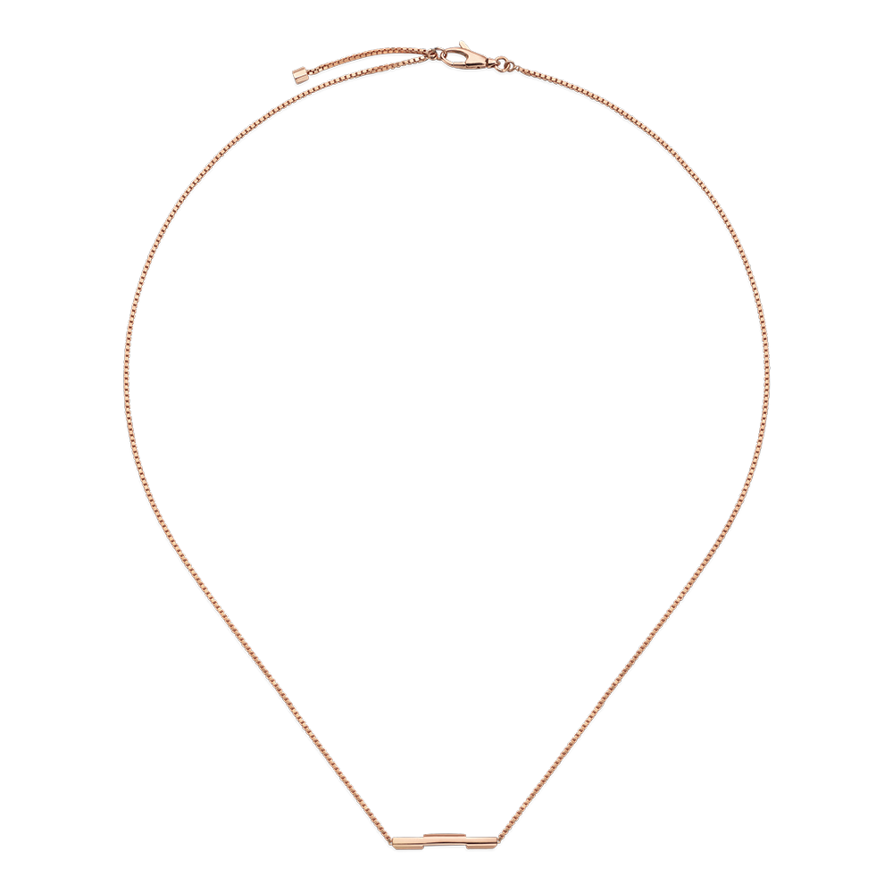 Gucci Link to Love 18ct Rose Gold Necklace with Gucci Bar