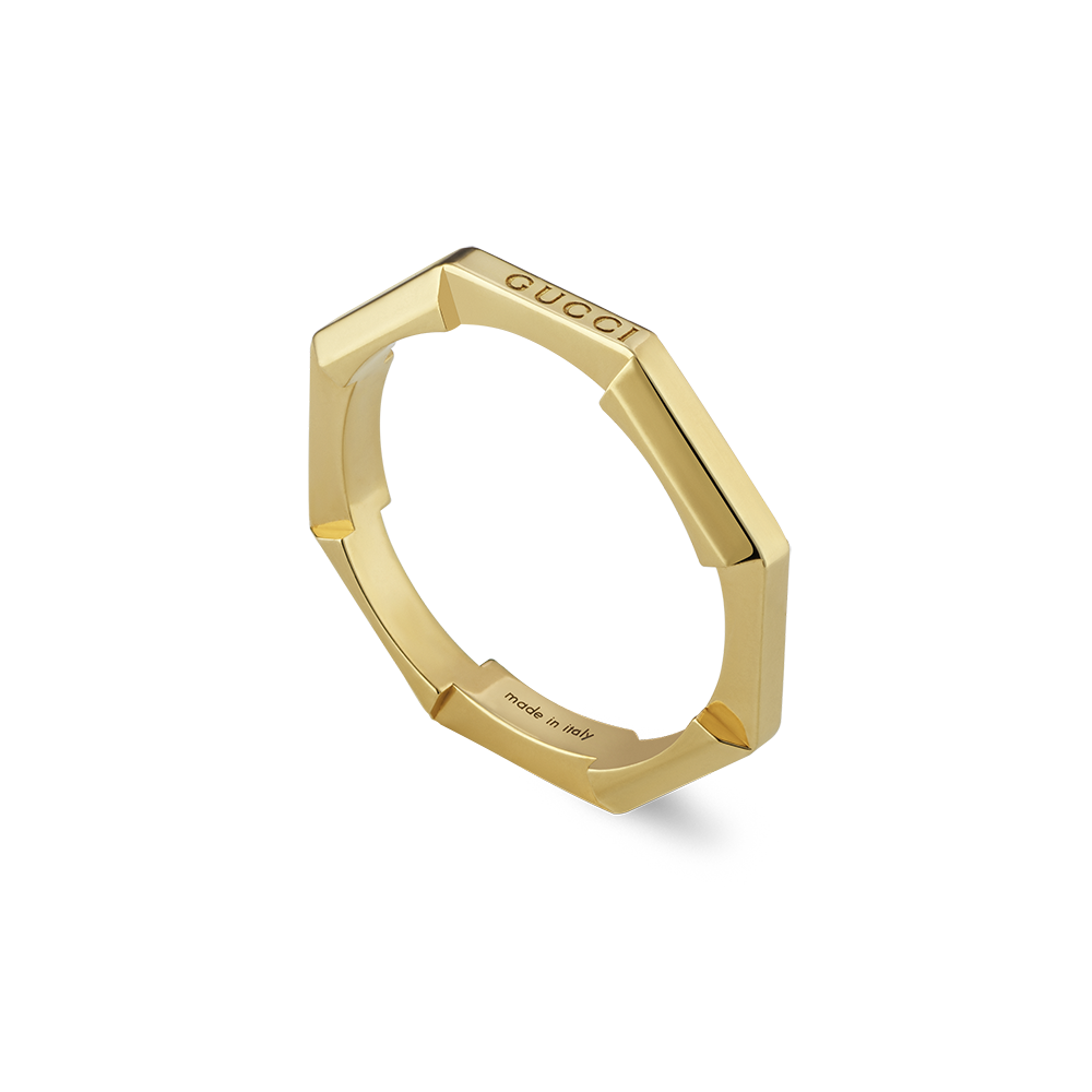 Gucci Link to Love 18ct Yellow Gold  Mirrored Ring Size 13