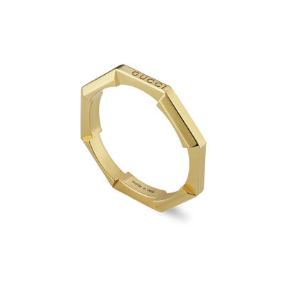 Gucci Link to Love 18ct Yellow Gold Mirrored Ring Size 15
