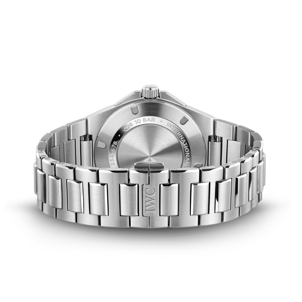 Clasp on Bracelet of IWC Ingenieur Automatic 40 Watch with Silver White dial IWC328902 at Lunn's Jewellers