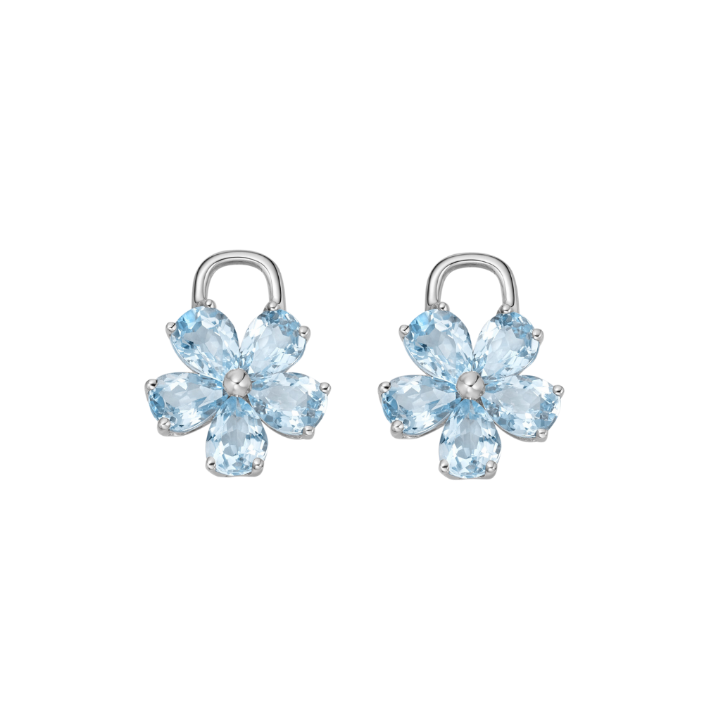 Kiki McDonough Blue Topaz Petal Flower Drops