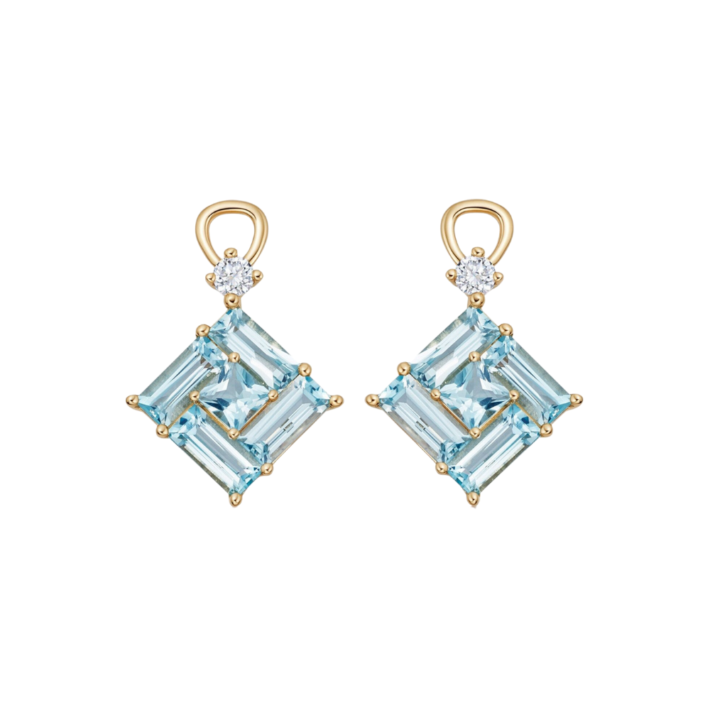 Kiki McDonough Blue Topaz Square Mosaic Drops