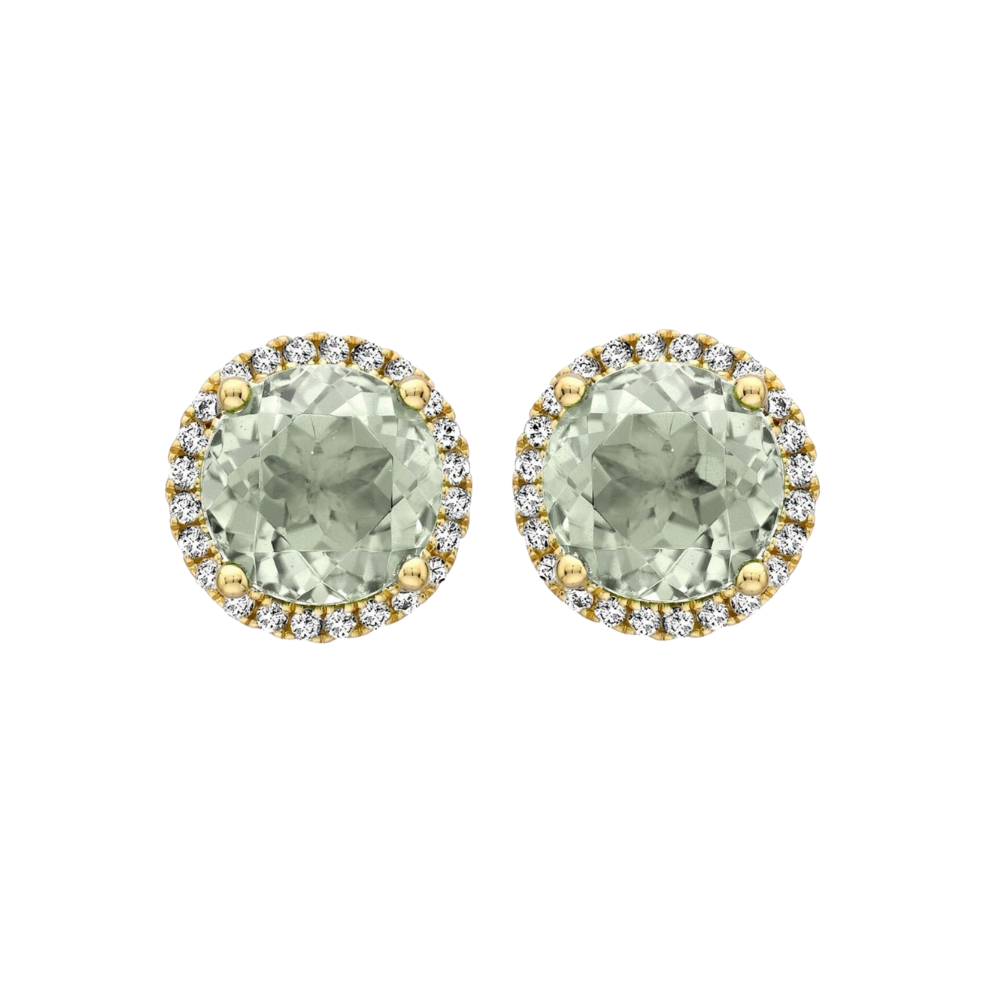 Kiki McDonough Grace Green Amethyst and Diamond Earrings