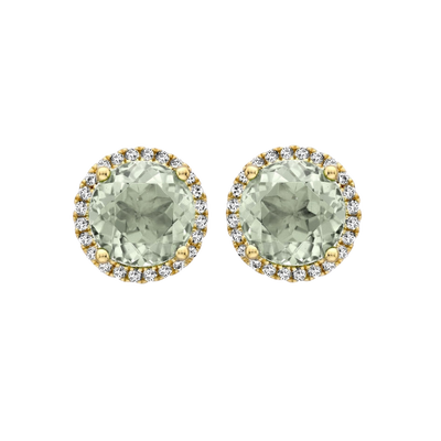 Kiki McDonough Grace Green Amethyst and Diamond Earrings