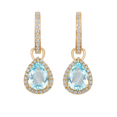 Kiki McDonough Grace Pear Blue Topaz and Diamond Earrings
