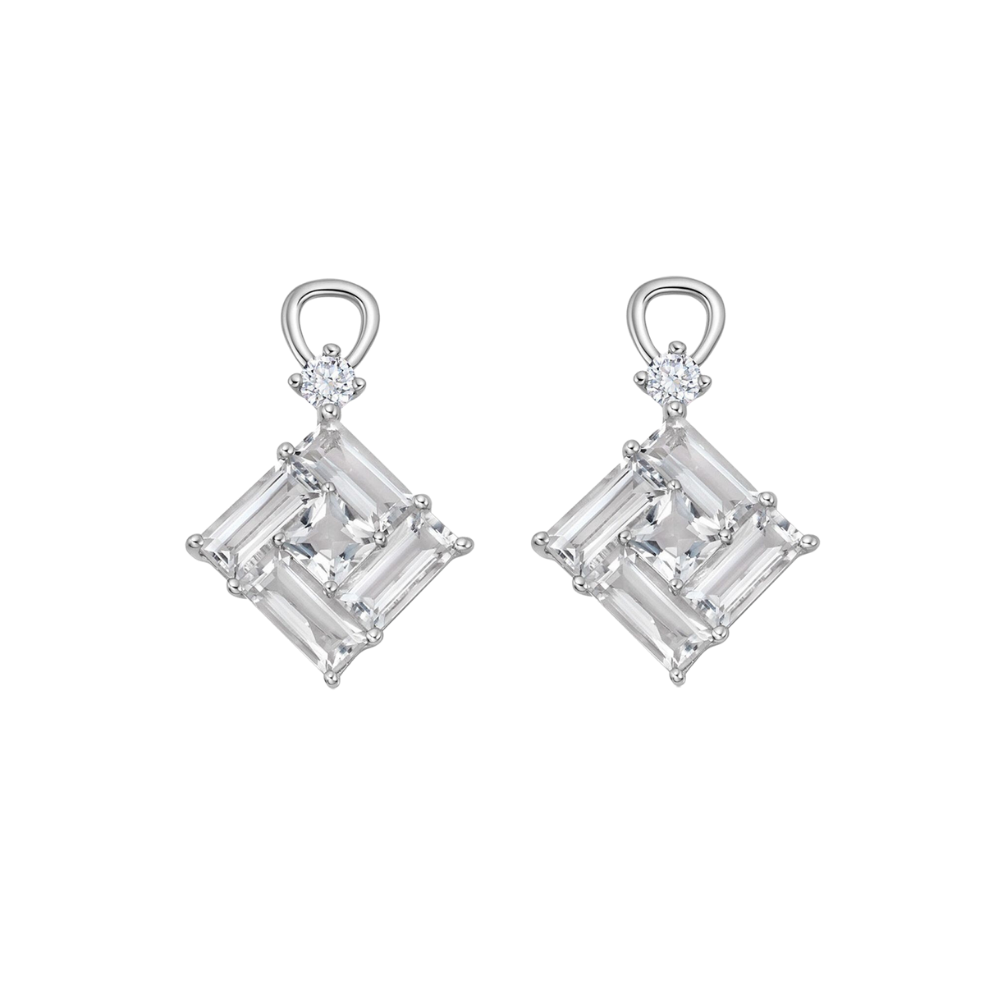 Kiki McDonough White Topaz Square Mosaic Drops