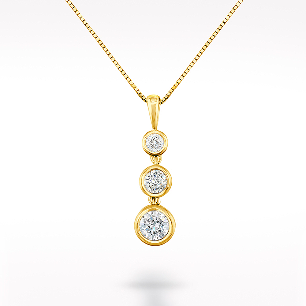 Love Diamonds by Portfolio of Fine Diamonds Gold Droplet Necklace