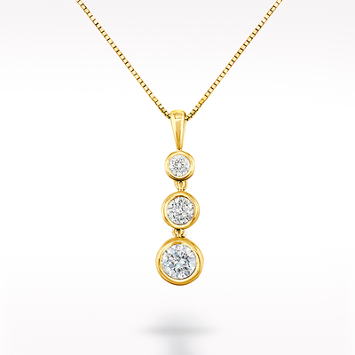 Love Diamonds by Portfolio of Fine Diamonds Gold Droplet Necklace