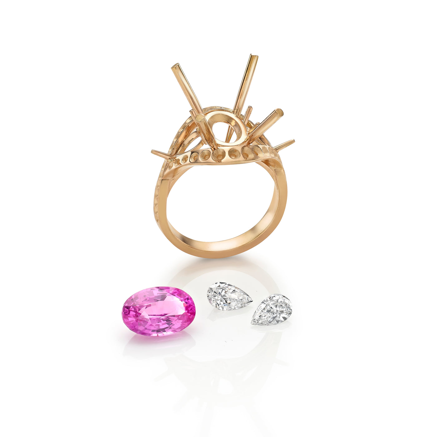 Foxglove Pink Sapphire and Diamond Ring