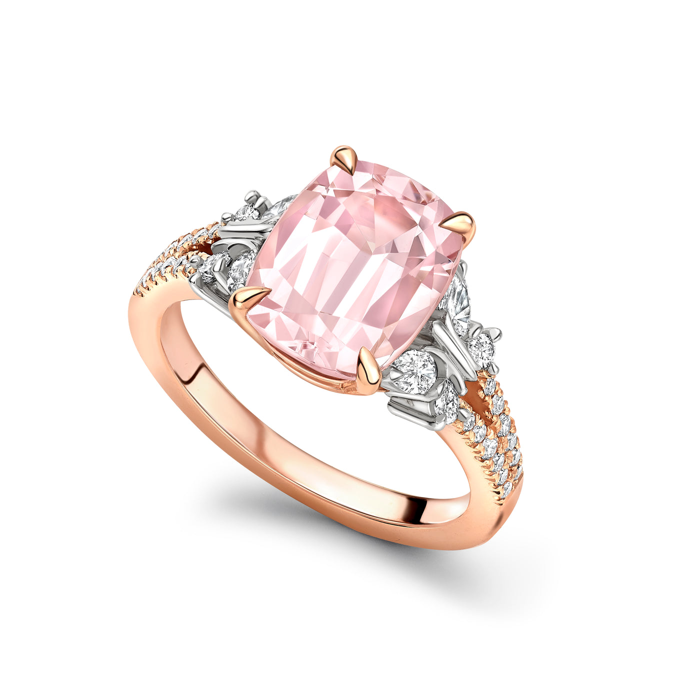 Butterfly Meadow Morganite and Diamond Ring