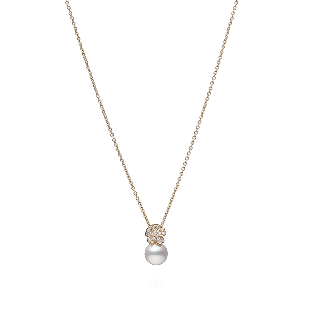 Mikimoto Floral Diamond and Pearl Necklace