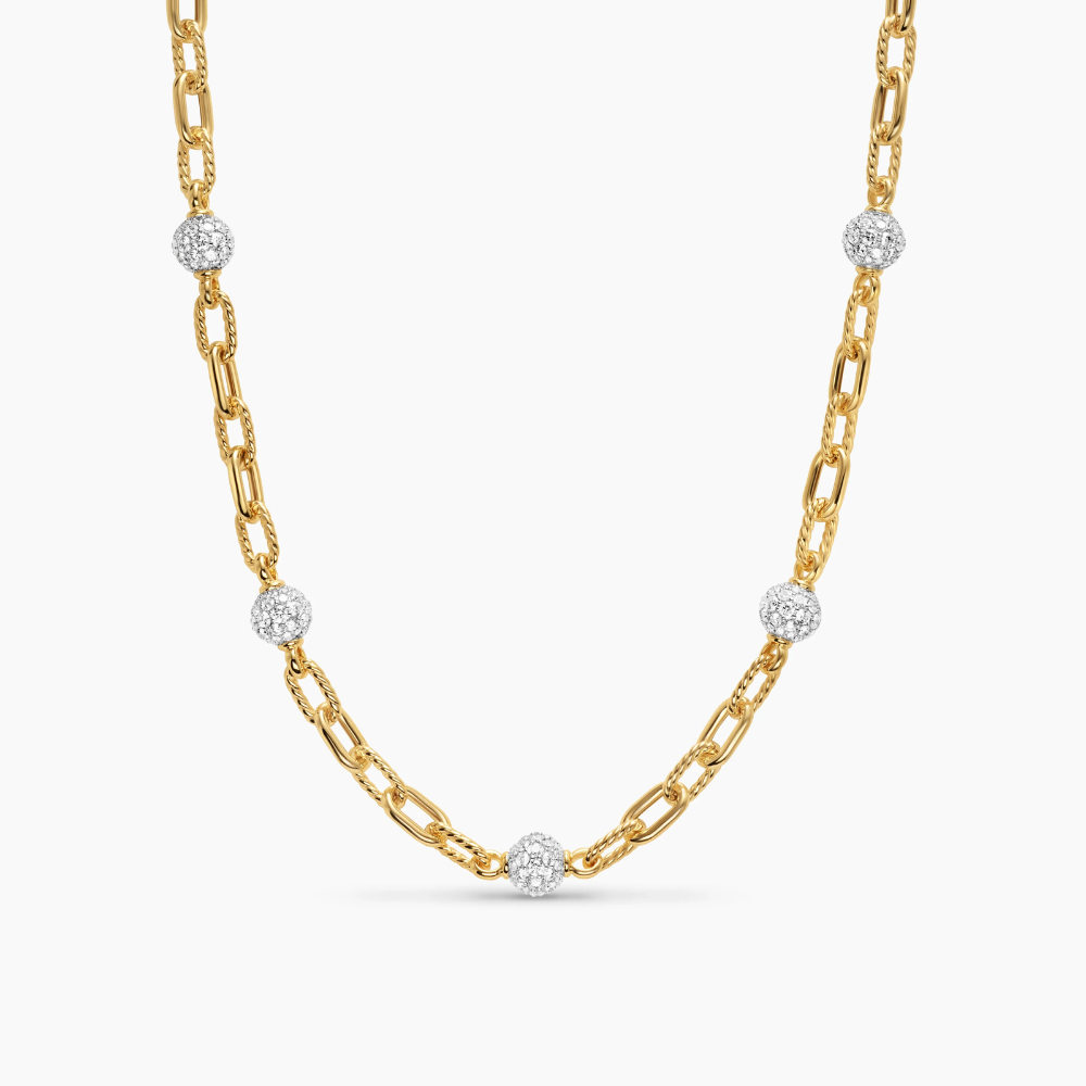 David Yurman  Madison® Pavé Bead Chain Necklace