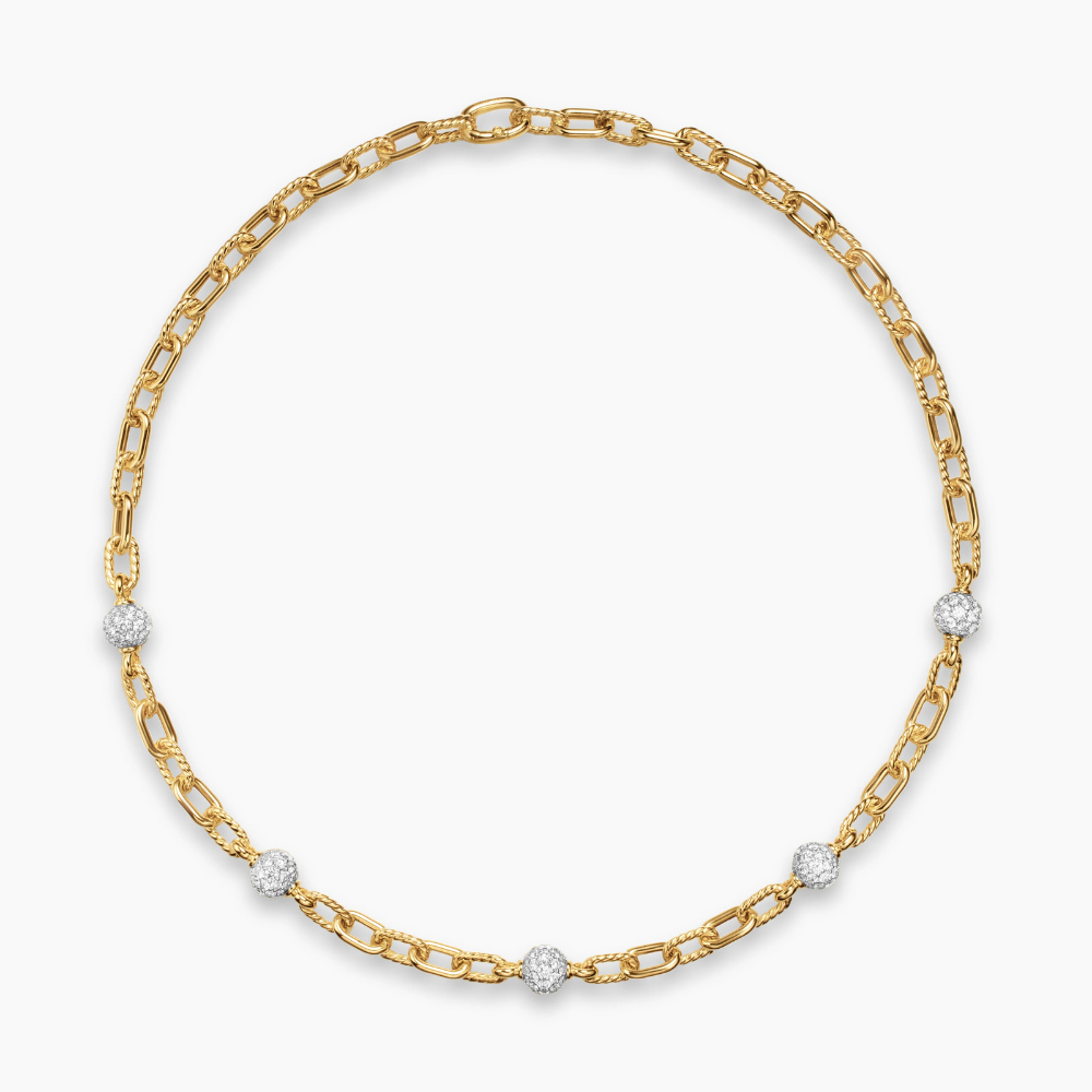 David Yurman  Madison® Pavé Bead Chain Necklace