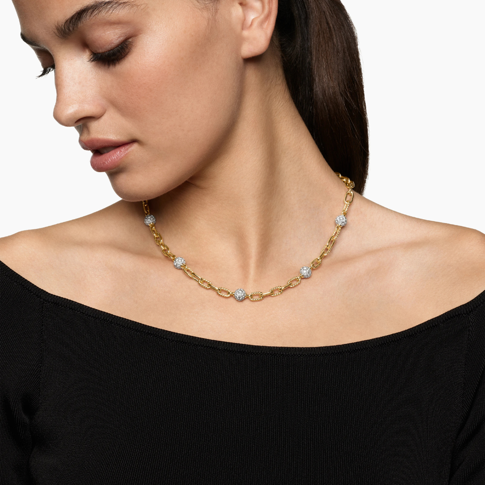 David Yurman  Madison® Pavé Bead Chain Necklace