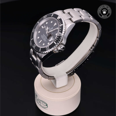 Side View of Rolex Certified Pre-Owned Submarinar Date Stainless Steel with Black Dial
 