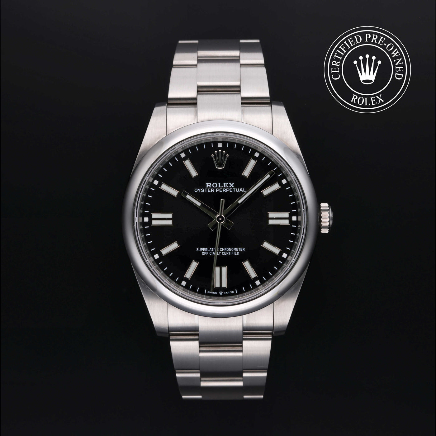 Rolex Certified Pre-Owned Oyster Perpetual 41 Oystersteel with Black Dial
 