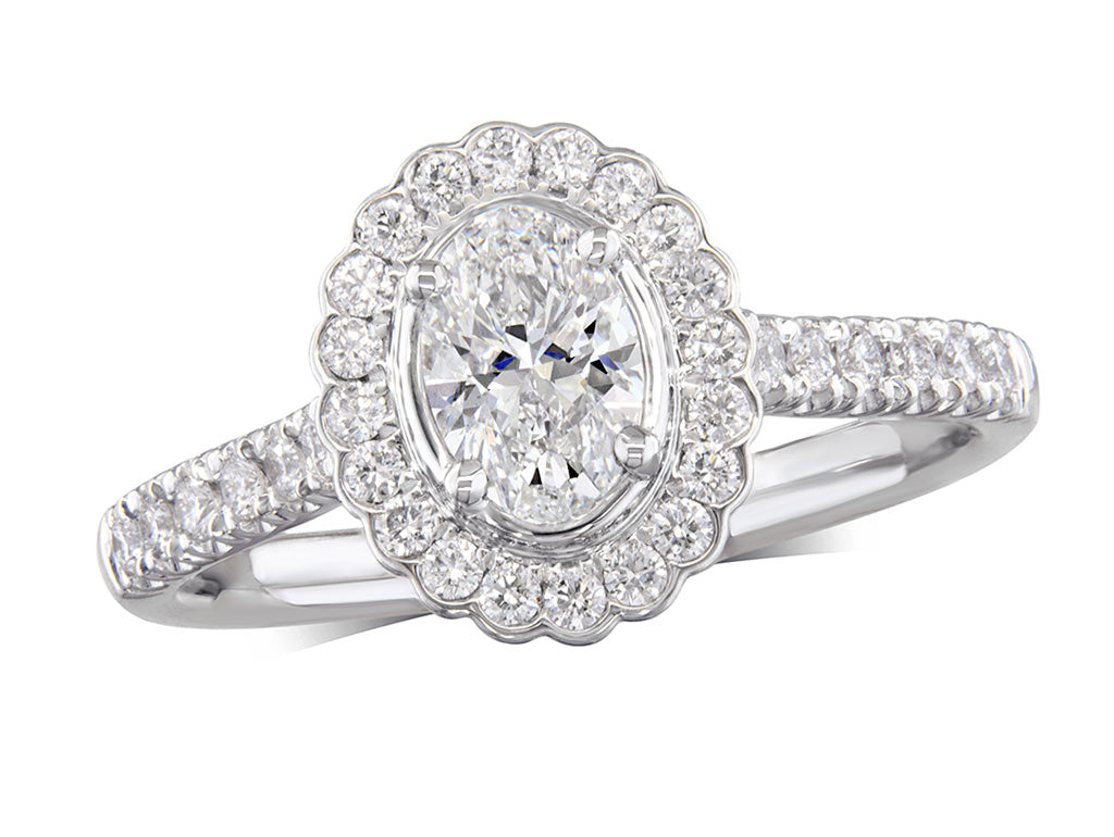 Cluster 0.50ct G SI1 Diamond Platinum Ring