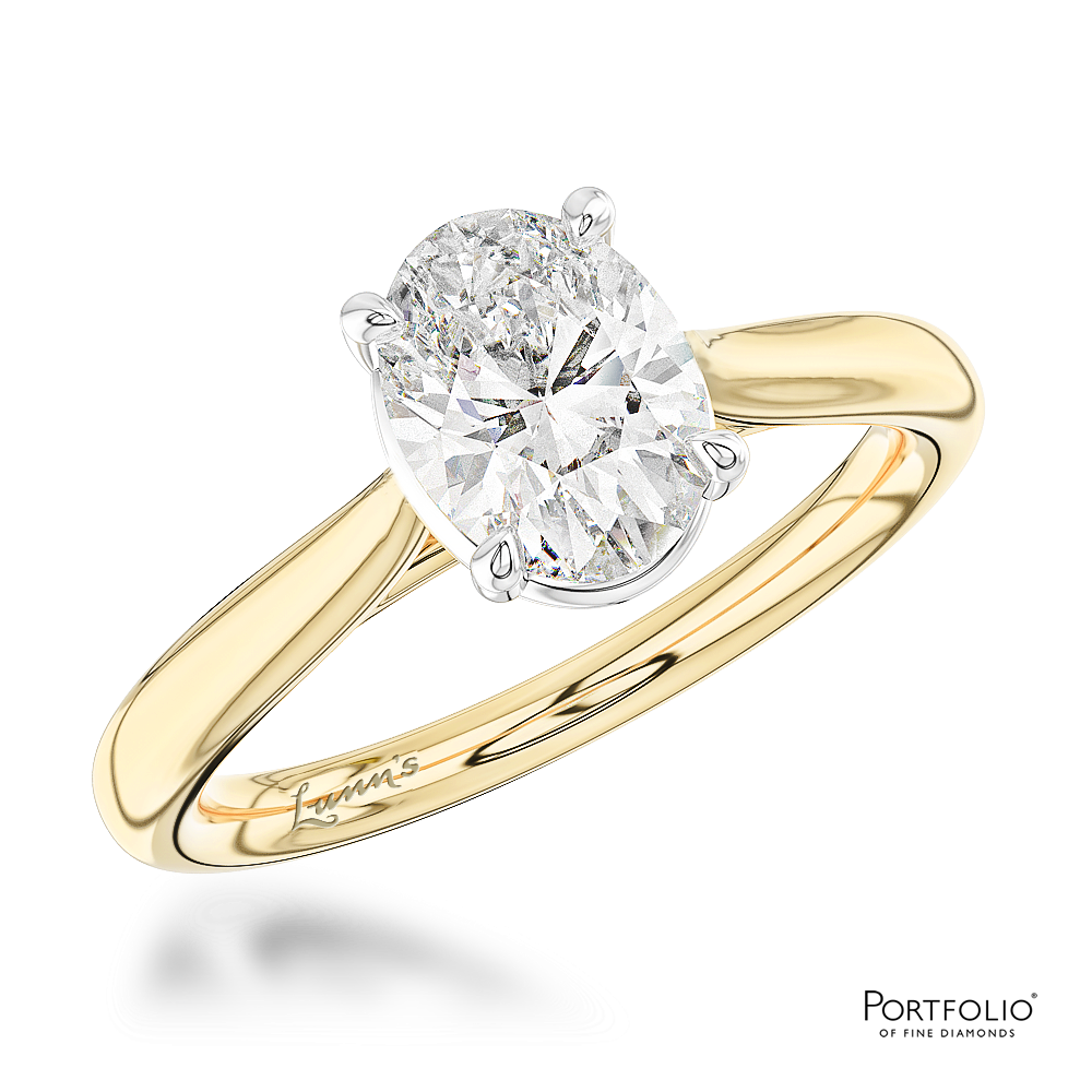 Solitaire 0.96ct F SI1 Diamond Yellow Gold/Platinum Ring
