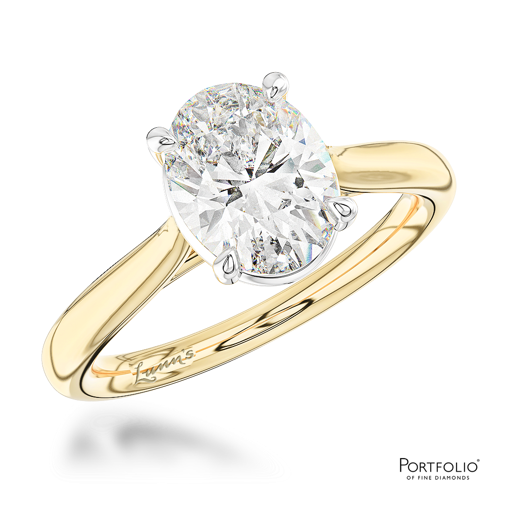 Solitaire 1.70ct H SI2 Diamond Yellow Gold/Platinum Ring
