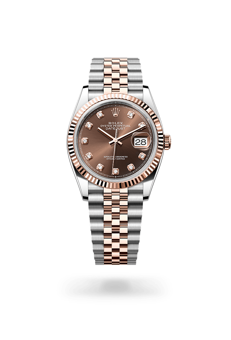 Rolex Oyster, 36 mm, Oystersteel and Everose gold in Everose Rolesor - combination of Oystersteel and Everose gold, M126231-0053 at Lunn's Jewellers