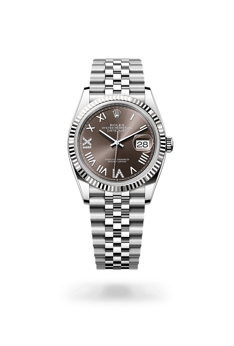 Rolex Oyster, 36 mm, Oystersteel and white gold in White Rolesor - combination of Oystersteel and white gold, M126234-0071 at Lunn's Jewellers