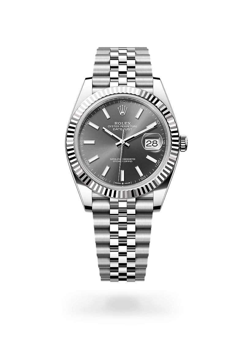 Rolex Oyster, 41 mm, Oystersteel and white gold in White Rolesor - combination of Oystersteel and white gold, M126334-0014 at Lunn's Jewellers