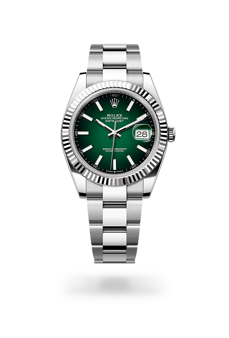 Rolex Oyster, 41 mm, Oystersteel and white gold in White Rolesor - combination of Oystersteel and white gold, M126334-0033 at Lunn's Jewellers