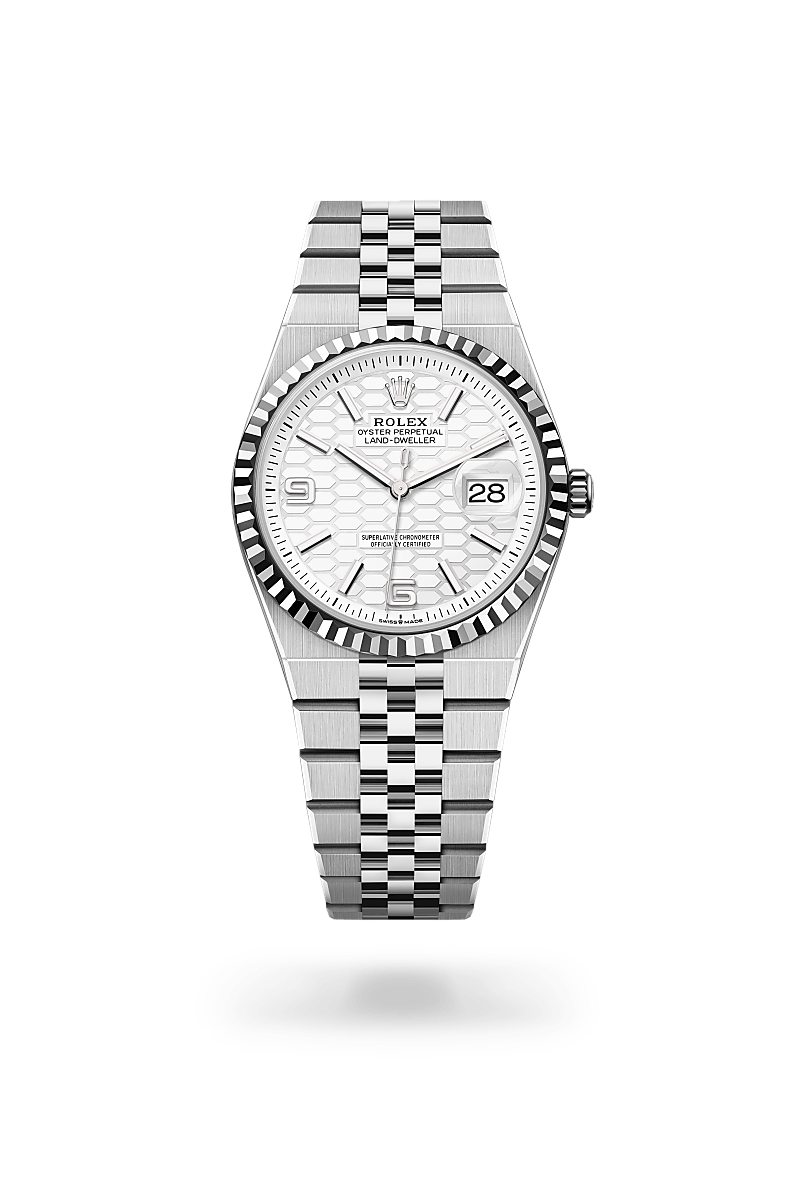 Rolex Oyster, 36 mm, Oystersteel and white gold in White Rolesor, M127234-0001 at Lunn's Jewellers