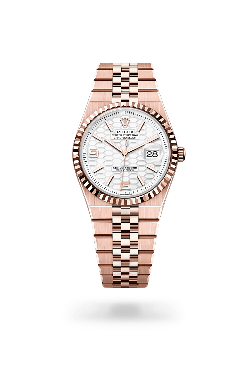 Rolex Oyster, 36 mm, Everose gold in 18 ct Everose gold, M127235-0001 at Lunn's Jewellers