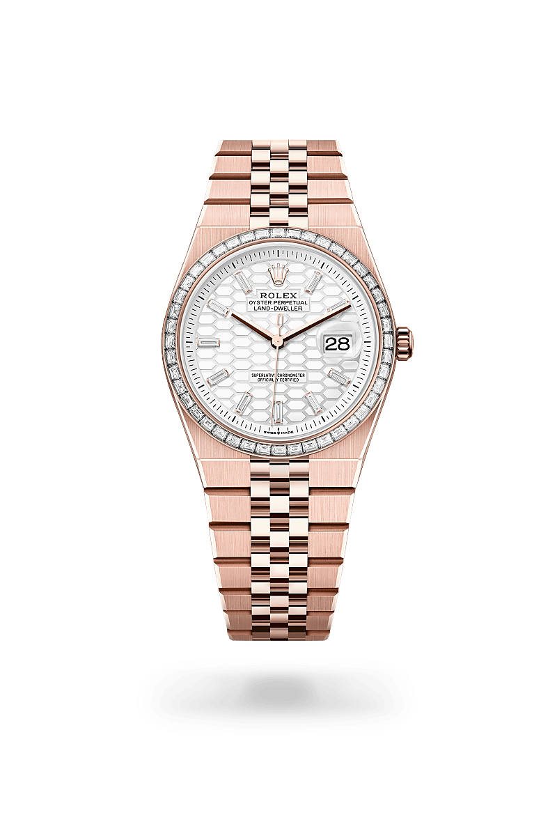 Rolex Oyster, 36 mm, Everose gold and diamonds in 18 ct Everose gold, M127285TBR-0002 at Lunn's Jewellers