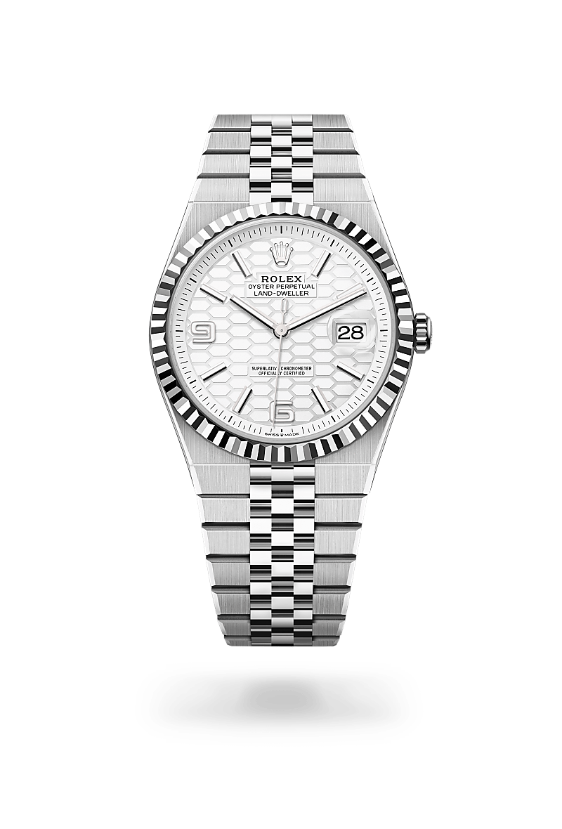 Rolex Oyster, 40 mm, Oystersteel and white gold in White Rolesor, M127334-0001 at Lunn's Jewellers