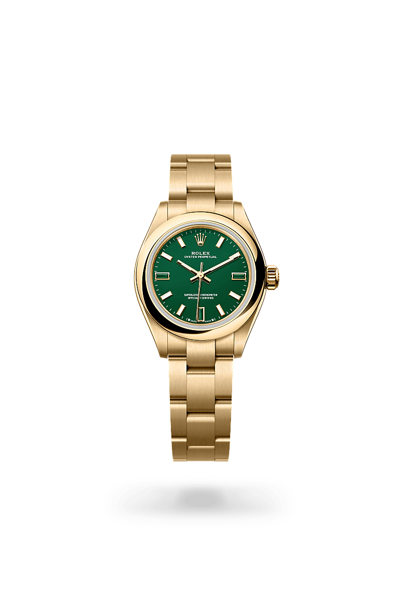 Rolex Oyster, 28 mm, yellow gold in 18 ct yellow gold, M276208-0002 at Lunn's Jewellers