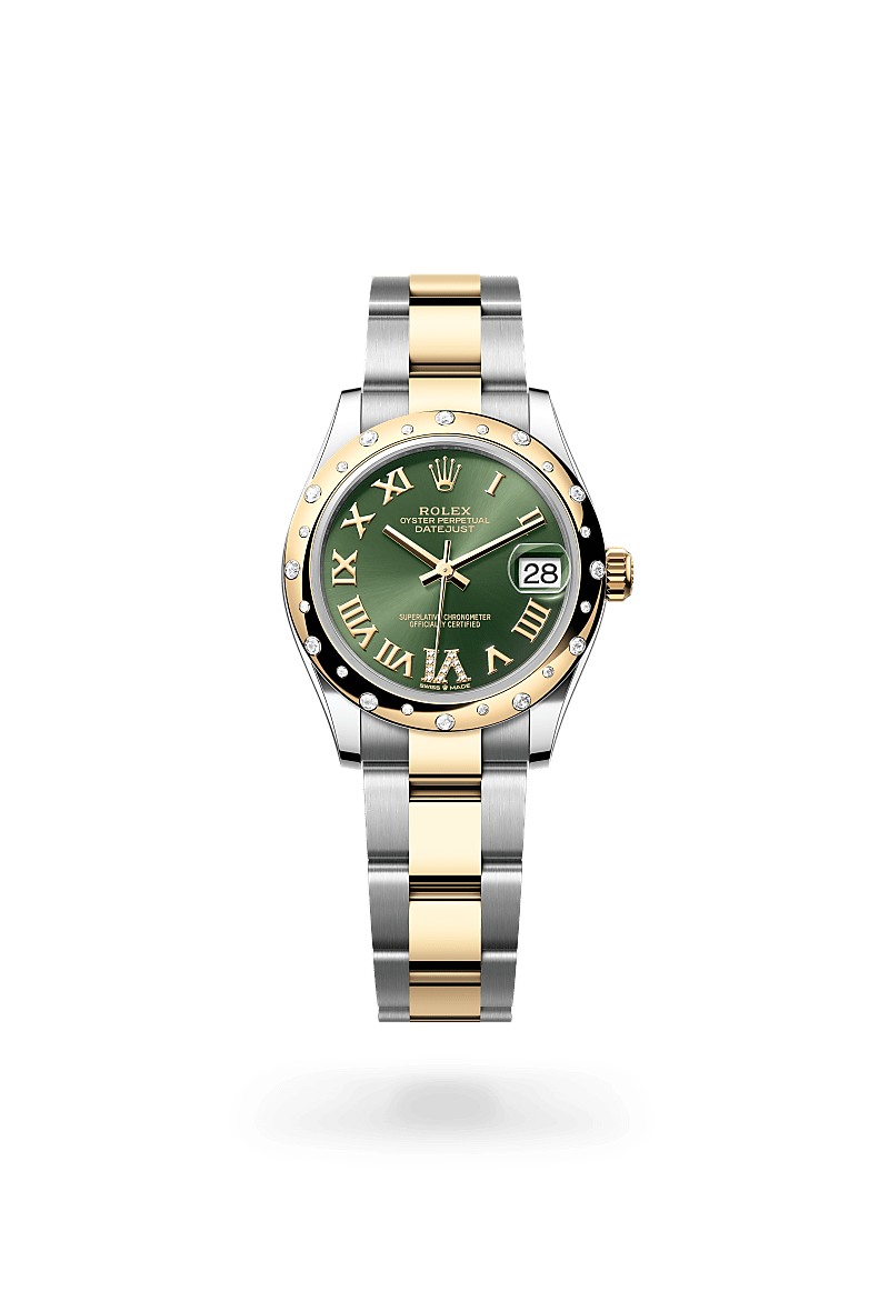 Rolex Oyster, 31 mm, Oystersteel, yellow gold and diamonds in Yellow Rolesor - combination of Oystersteel and yellow gold, M278343RBR-0015 at Lunn's Jewellers