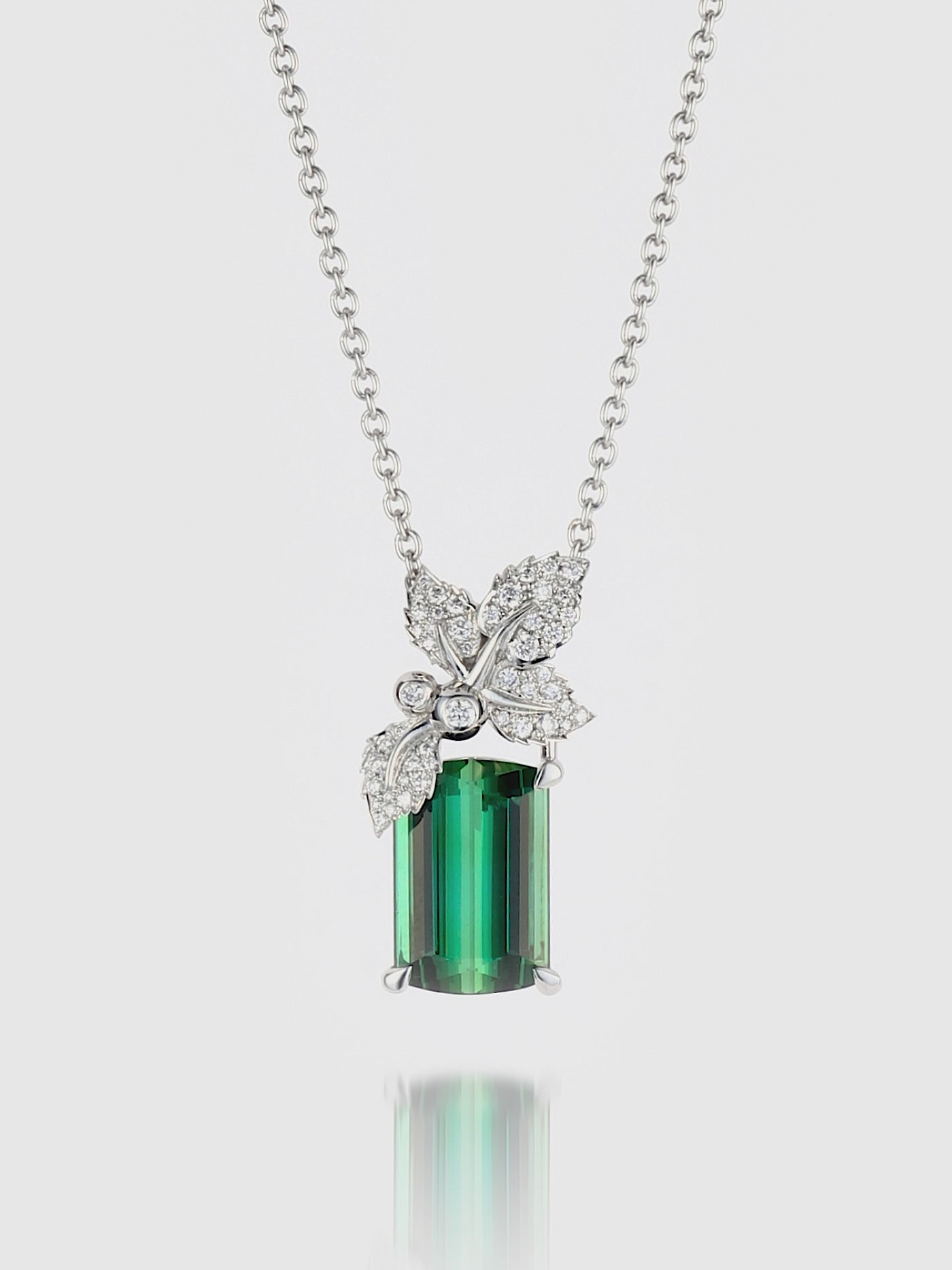 Winter Ivy Tourmaline and Diamond Necklace