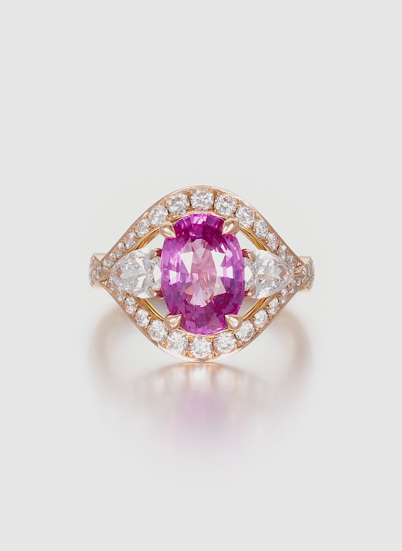 Foxglove Pink Sapphire and Diamond Ring