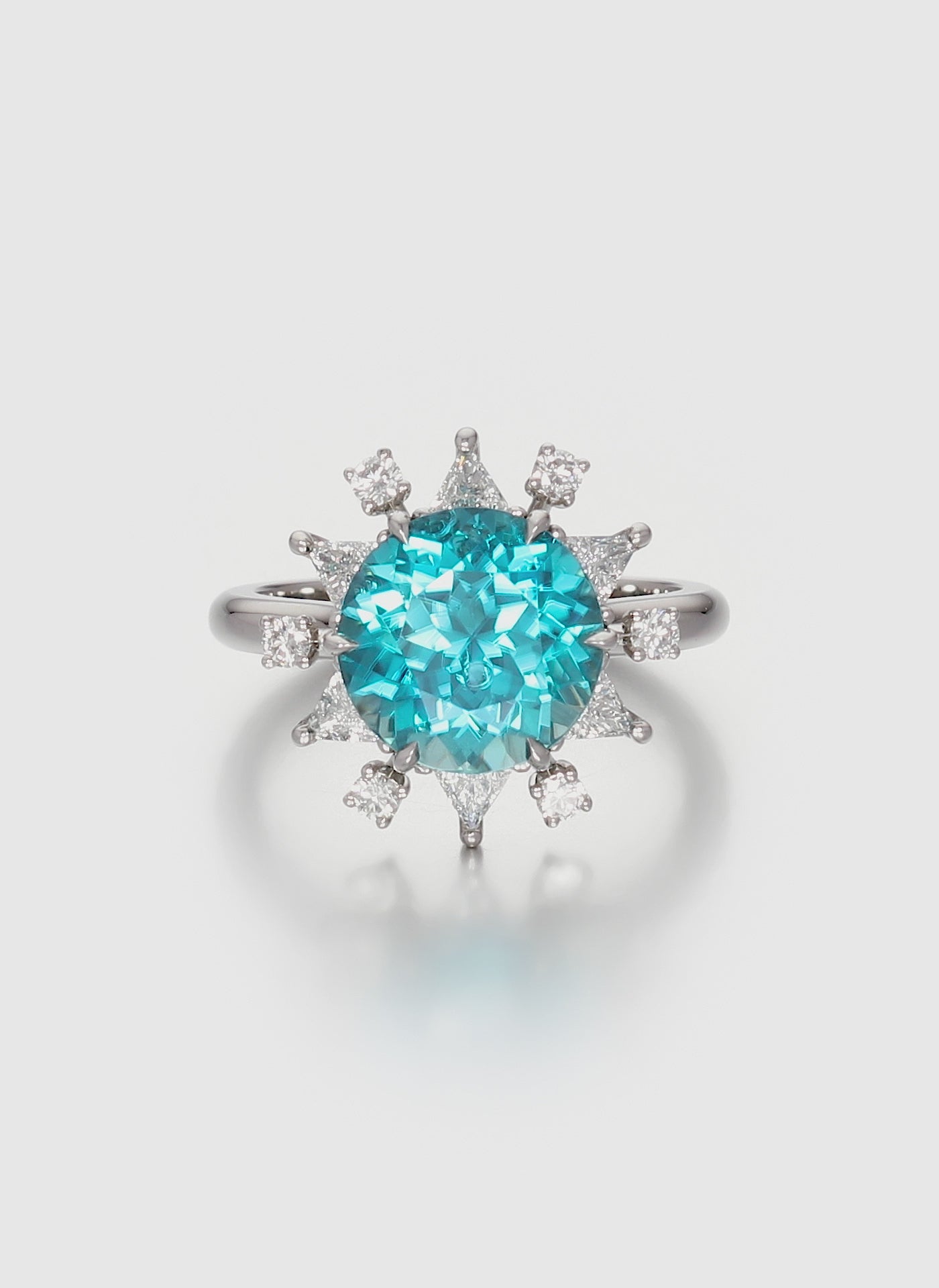 Frosted Grove Zircon and Diamond Ring