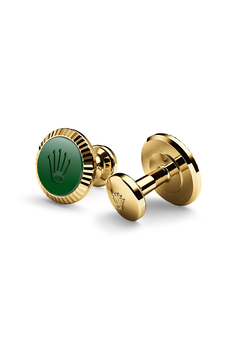 Rolex ‘Fluted’ cufflinks in 18 ct yellow gold, A1038 at Lunn's Jewellers