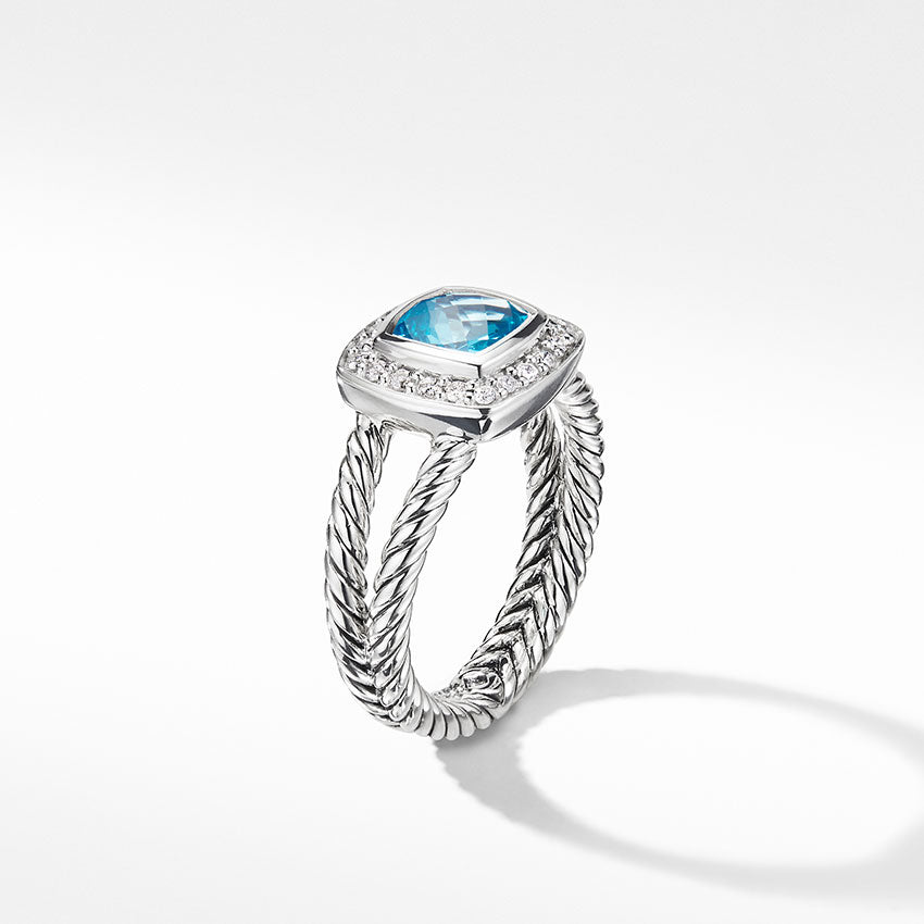 David Yurman Petite Albion® Ring with Blue Topaz and Diamonds