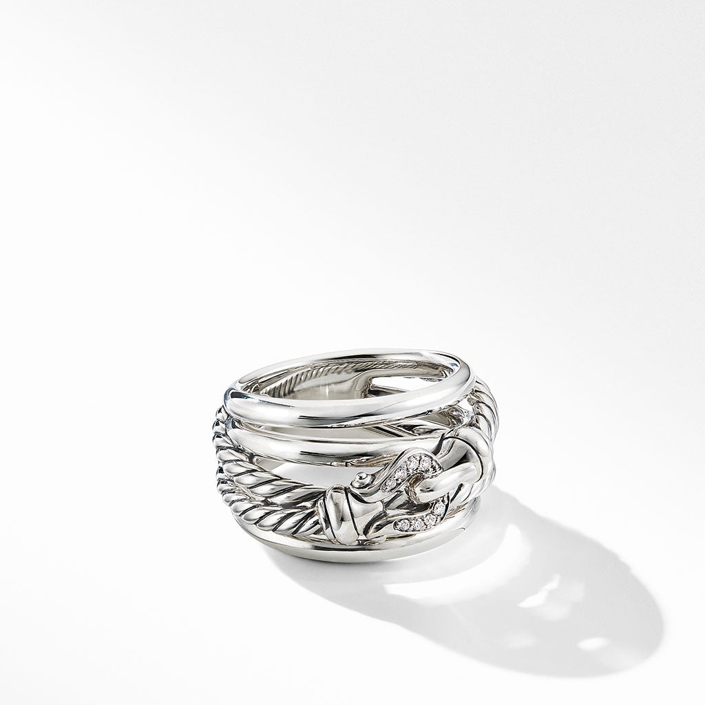 David Yurman Buckle Ring with Diamonds
