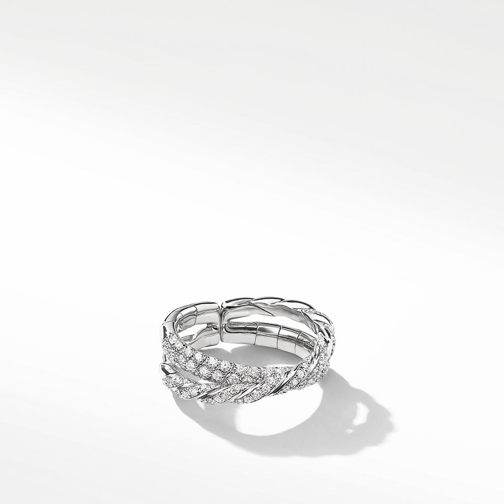 David Yurman Pavéflex Two Row Ring with Diamonds