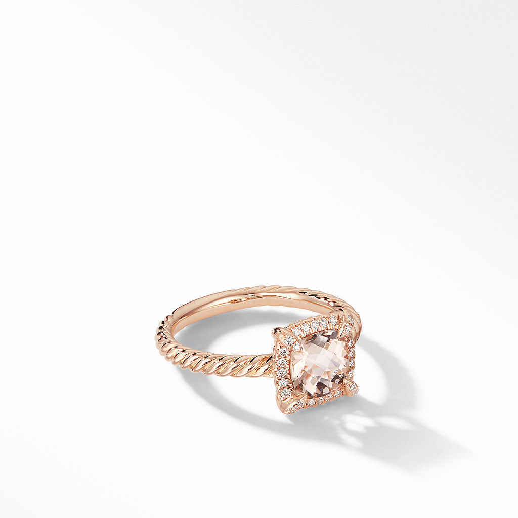 David Yurman Petite Chatelaine Pavé Bezel Ring with Morganite