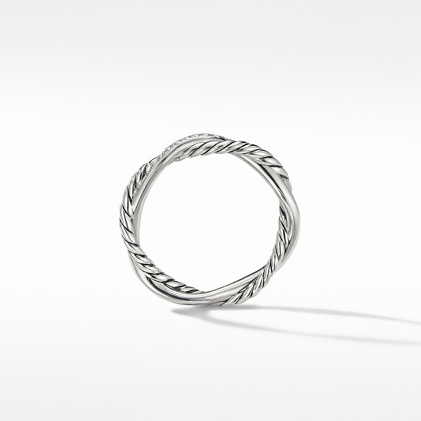 David Yurman Petite Infinity Twisted Ring with Pavé Diamonds