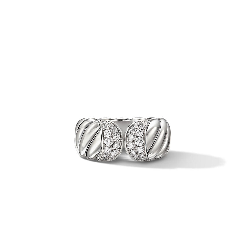 David Yurman Sculpted Cable Ring with Pavé Diamonds