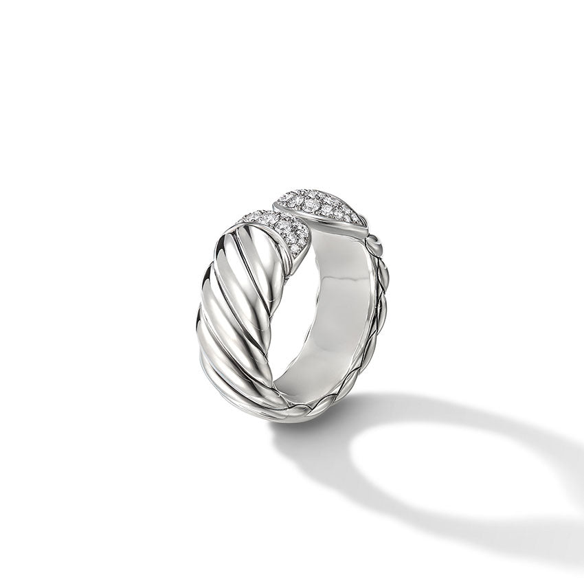 David Yurman Sculpted Cable Ring with Pavé Diamonds