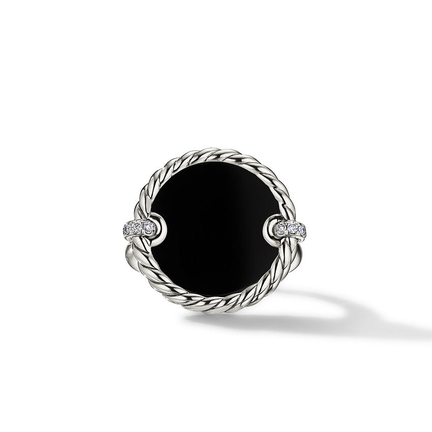 David Yurman DY Elements® Ring with Black Onyx and Pavé Diamonds