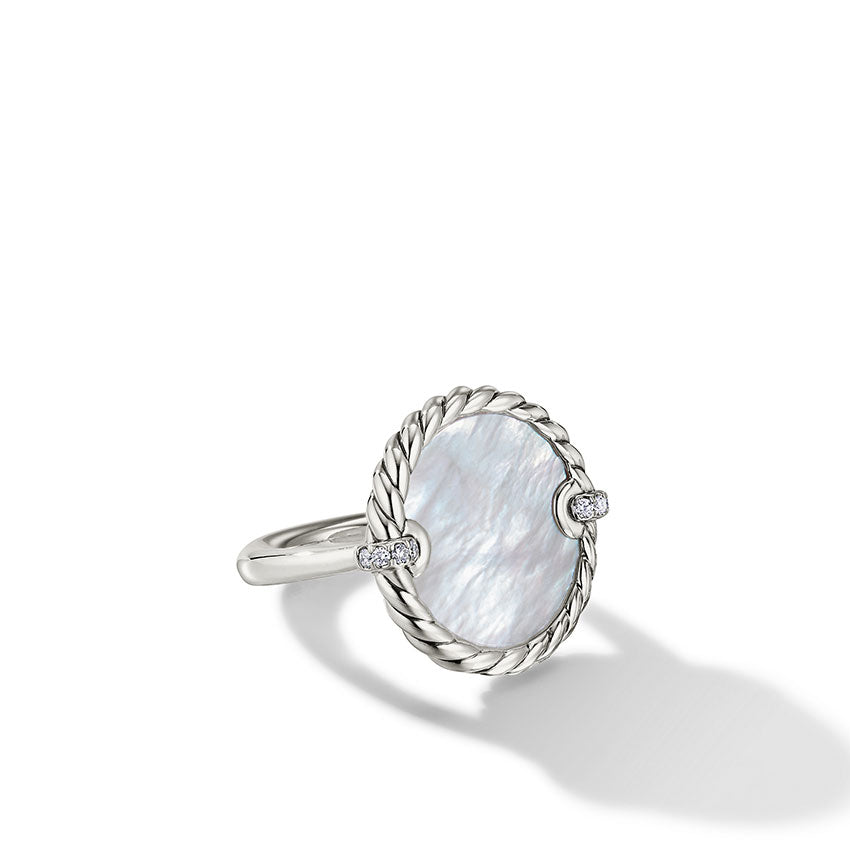 David Yurman DY Elements® Ring with Mother of Pearl and Pavé Diamonds