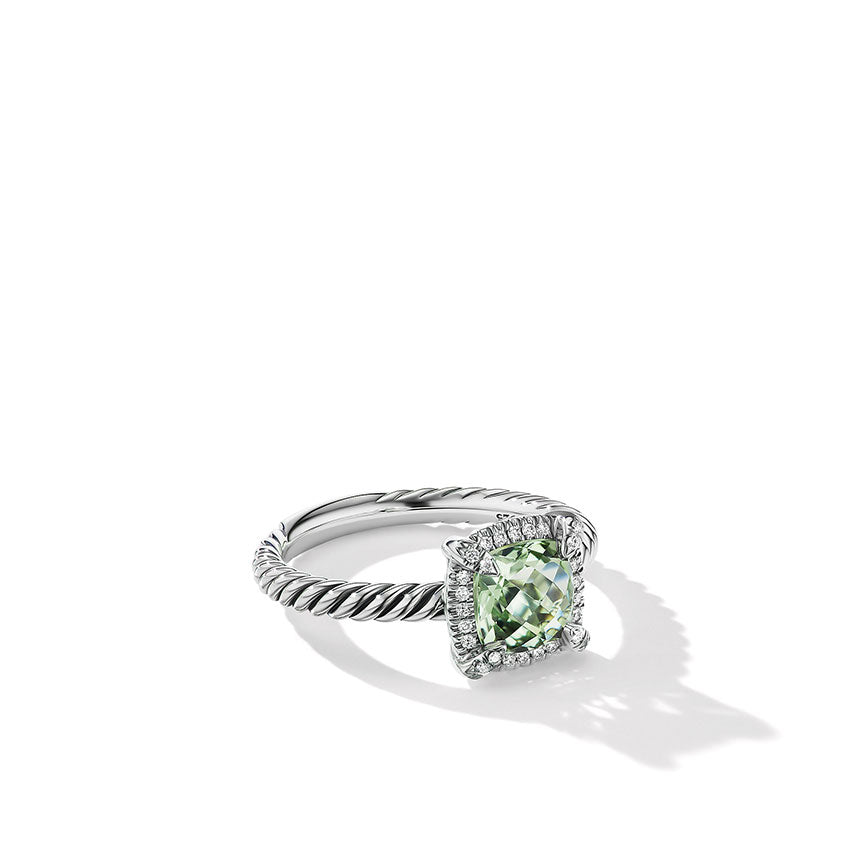 David Yurman Petite Chatelaine® Pavé Bezel Ring with Prasiolite and Diamonds