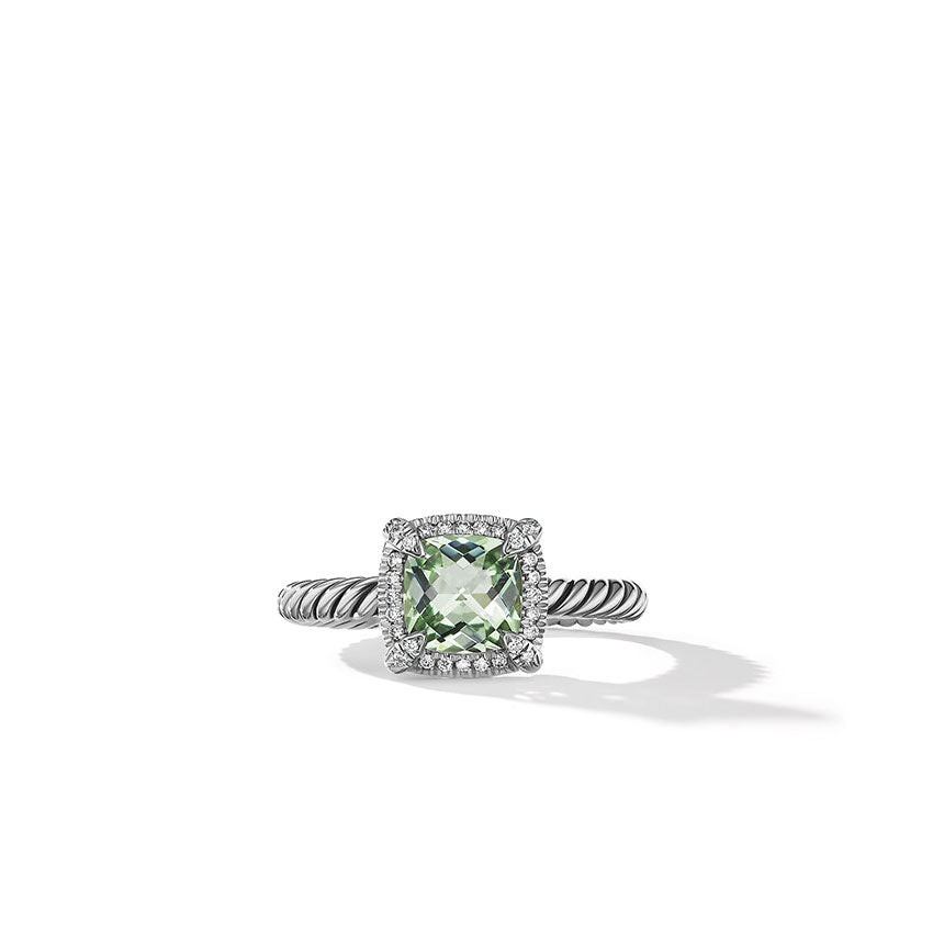 David Yurman Petite Chatelaine® Pavé Bezel Ring with Prasiolite and Diamonds