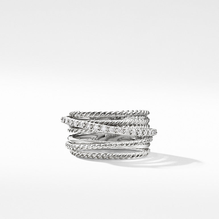 David Yurman Crossover Collection® Wide Ring with Diamonds