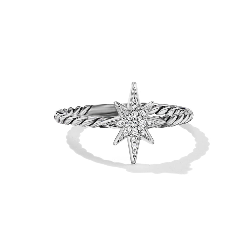 David Yurman Cable Collectibles® North Star Stack Ring with Pavé Diamonds